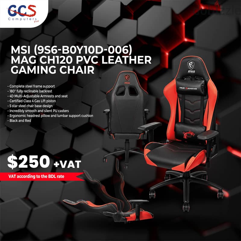 MSI (9S6-B0Y10D-006) MAG CH120 PVC Leather Gaming Chair 0