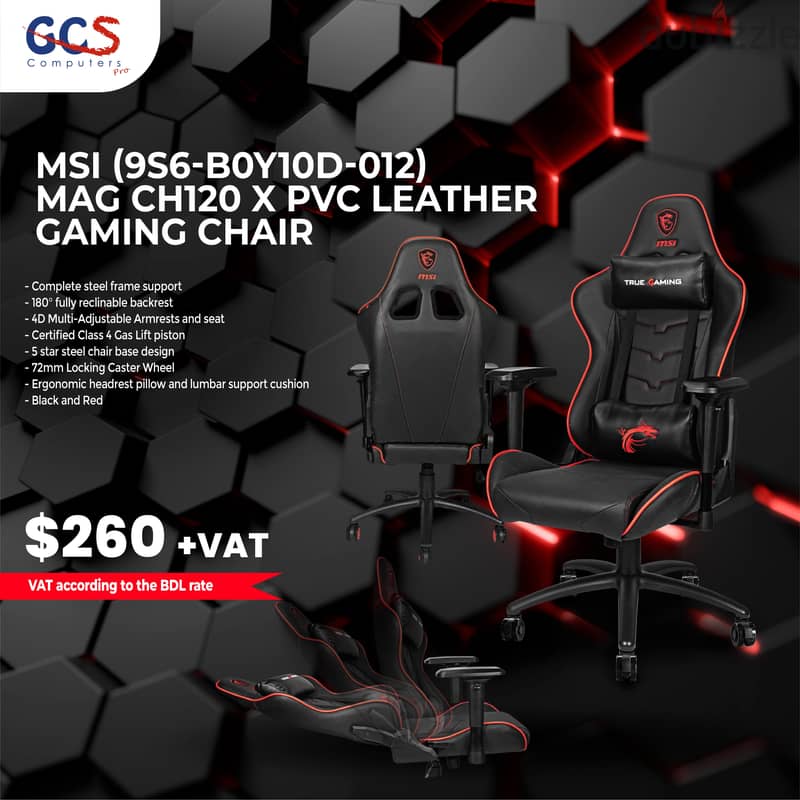 MSI (9S6-B0Y10D-012) MAG CH120 X PVC Leather Gaming Chair 0
