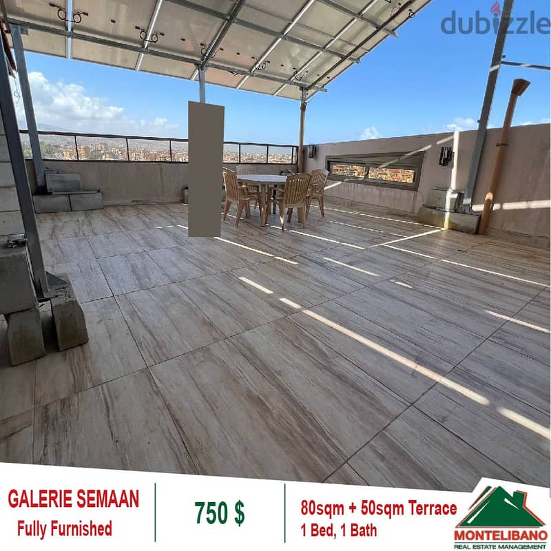 750$!! Fully Furnished /open view apartment for Rent in Galerie Semaan 3
