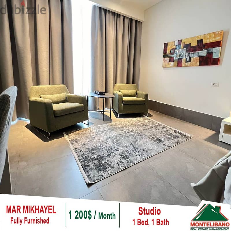 1200$/ Month Fully Furnished Studio for Rent located in Mar Mikhayel!! 0