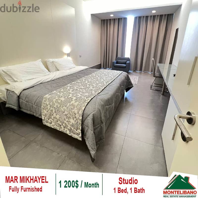 1200$/ Month Fully Furnished Studio for Rent located in Mar Mikhayel!! 1
