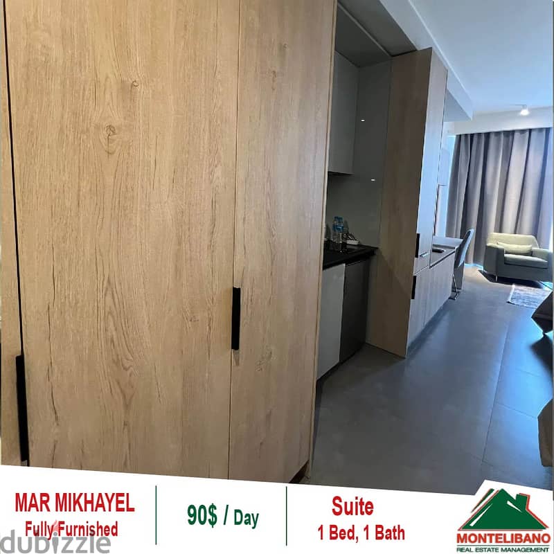 90$/Day Fully Furnished Suite for rent located in Mar Mikhayel 2