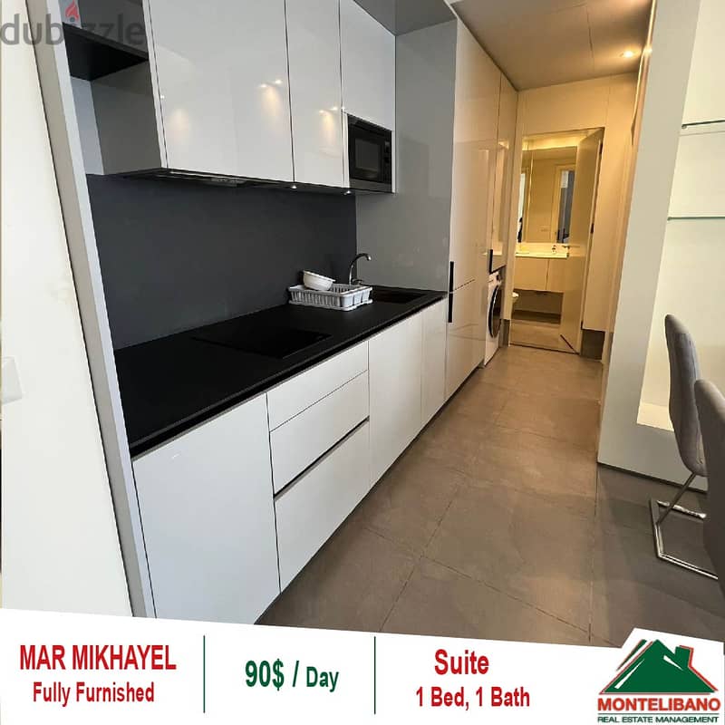 90$/Day Fully Furnished Suite for rent located in Mar Mikhayel 3