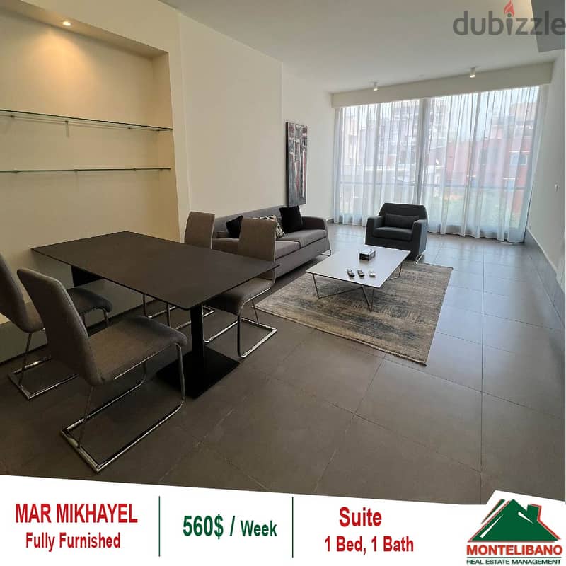 560$ / Week Fully Furnished Suite for rent located in Mar Mikhayel 0