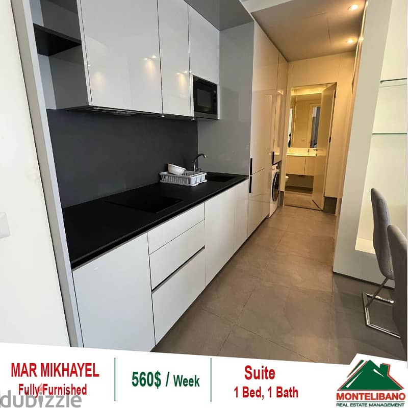 560$ / Week Fully Furnished Suite for rent located in Mar Mikhayel 3