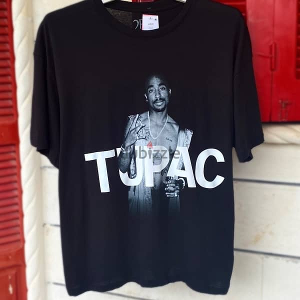 TUPAC SHAKUR Black Oversized T-Shirt. 1