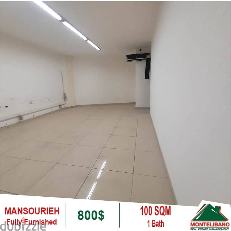 800$!! Fully Furnished Office for rent located in Mansourieh 1
