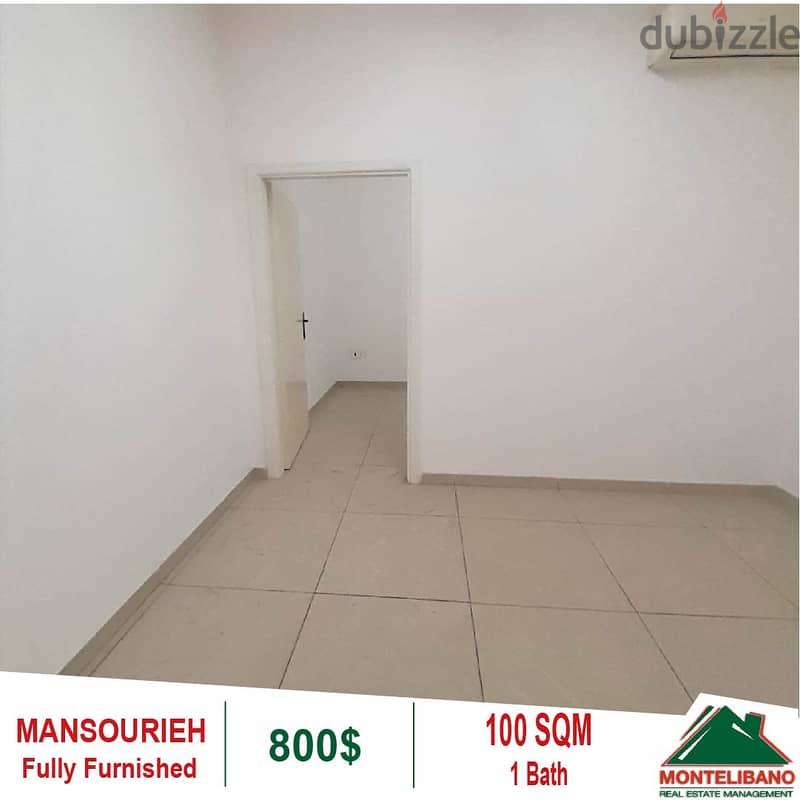 800$!! Fully Furnished Office for rent located in Mansourieh 2