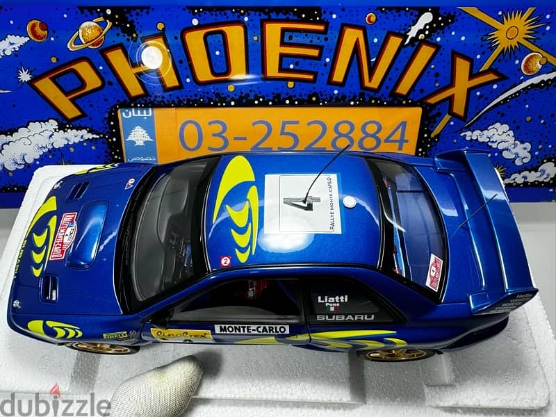 1/18 diecast Autoart Subaru Impreza WRC #4  Monte Carlo Winner 7