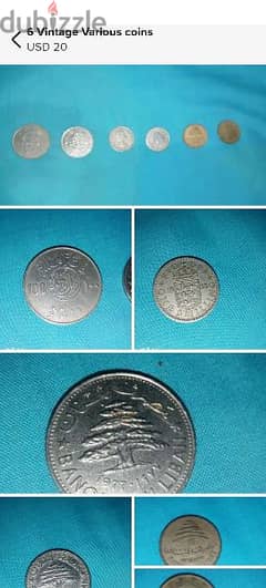 6 vintage various coins 0