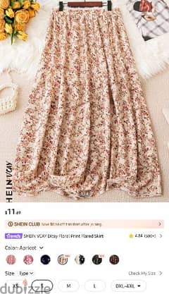 Pink Skirt Floral Shein 0