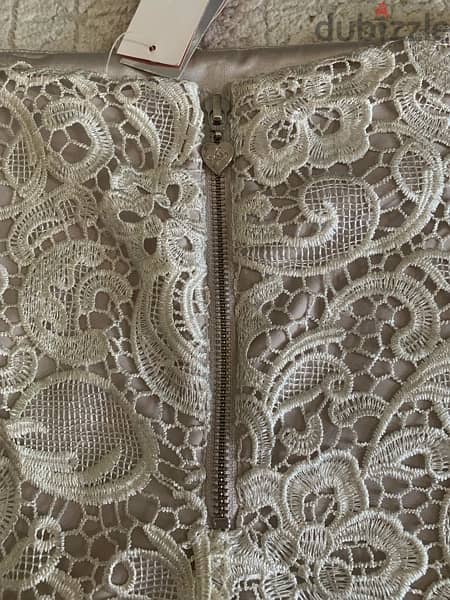 LIPSY LONDON cream lace knit mini skirt 4