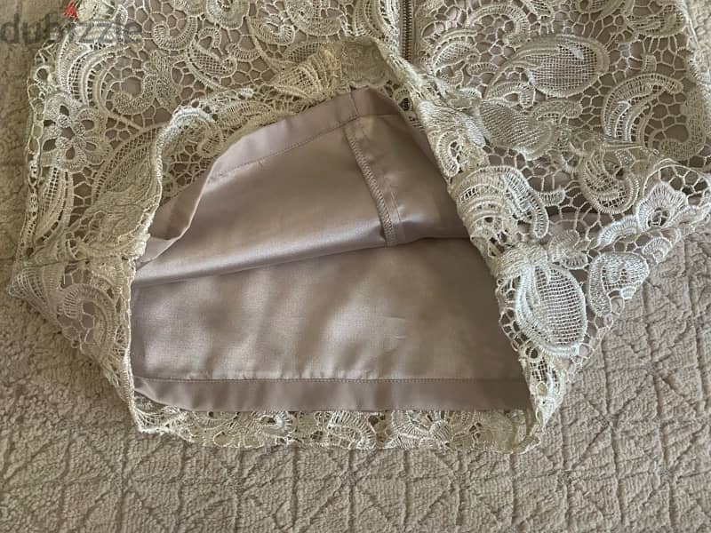 LIPSY LONDON cream lace knit mini skirt 5