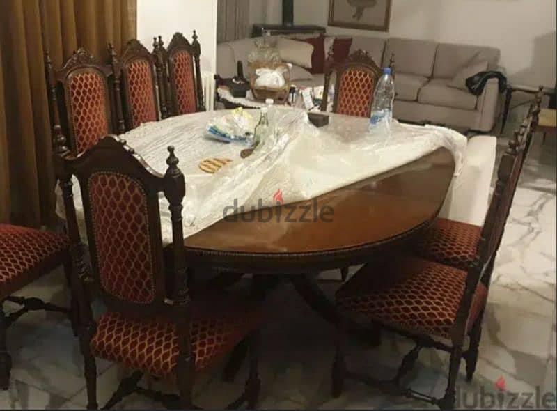 full precious&unique dining table with 8 chairs 1
