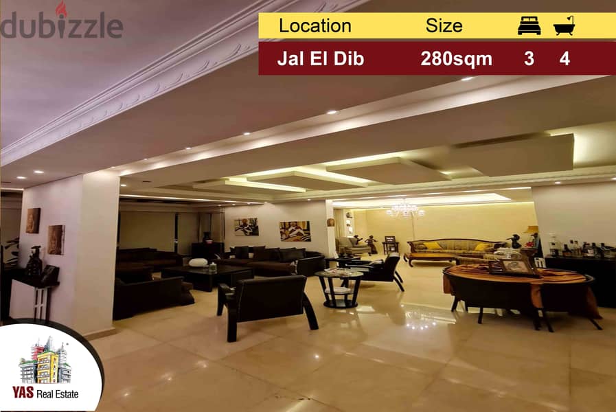 Jal El Dib 280m2 | Amazing View | Decorated | Ultra prime Location |PA 0
