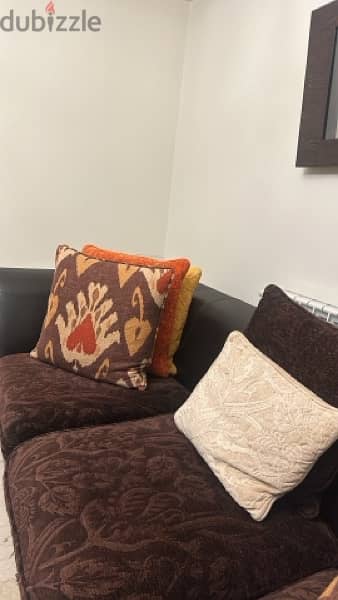 leather dark brown sofa 1
