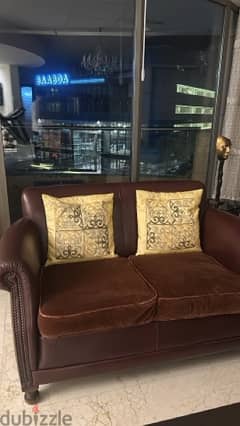 Brown set chairs and sofas 0