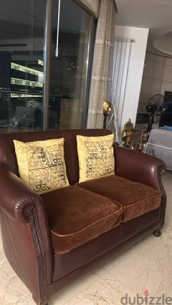 Brown set chairs and sofas 1