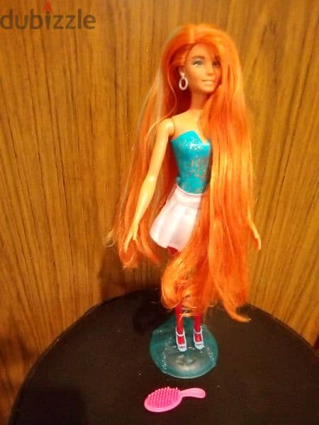 PARTY COLOR REVEAL Barbie Mattel Long hair mold doll+skirt+shoes+brush 4