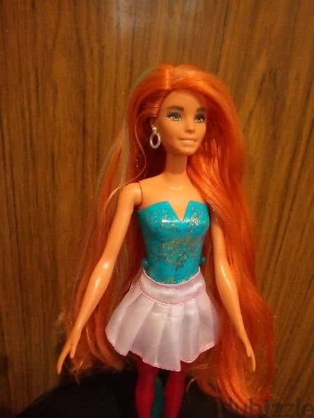 PARTY COLOR REVEAL Barbie Mattel Long hair mold doll+skirt+shoes+brush 5
