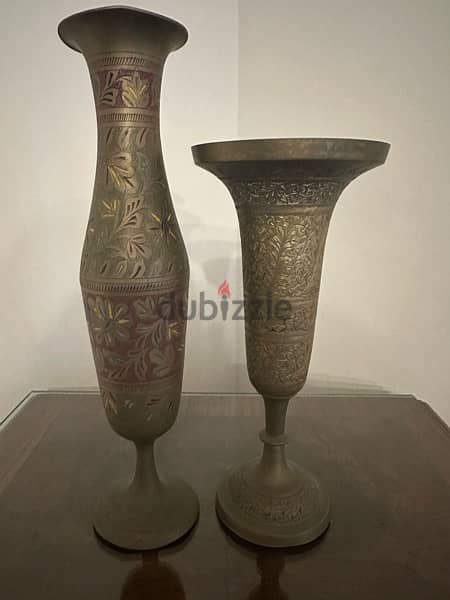 Vintage Brass Unique Shape Engraved Handcrafted Flower Vase/Pot 0