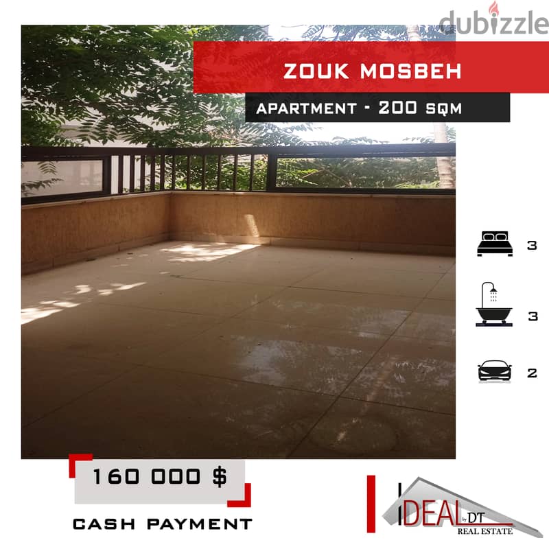 Apartment for sale in Zouk Mosbeh 200 sqm ref#RF902 0