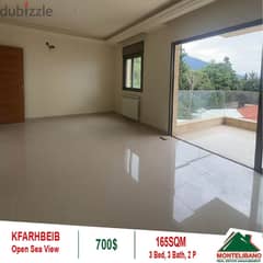 700$!! Open Sea View Apartment for rent located in Kferhbab
