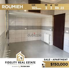 Apartment for sale in Roumieh RK23