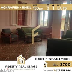 Furnished apartment for rent in Achrafieh Rmeil LA25 0