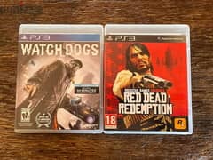 PS3 Games (like new): Red Dead Redemption & Watch Dogs