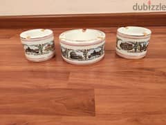 Set of 3 Italian ceramic ashtrays. ( Revised Price)