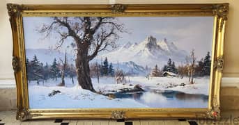 Snow set wilderness Oil painting from London.  (Revised Price)