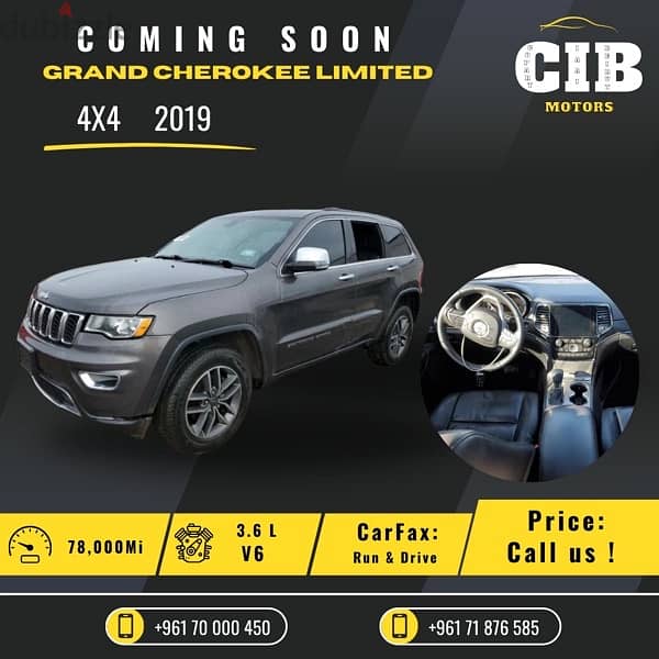 Jeep Grand Cherokee limited v6 4x4 2019 bala jomrok 0