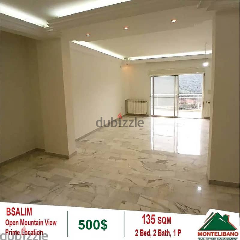 500$!!! Apartment for Rent with prime location in Bsalim!! 0