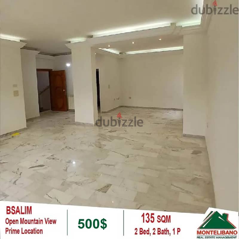 500$!!! Apartment for Rent with prime location in Bsalim!! 1