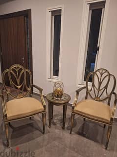 corner set 2chairs 1 table