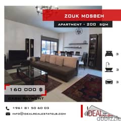Apartment for sale in Zouk mosbeh 200 sqm ref#ck32118