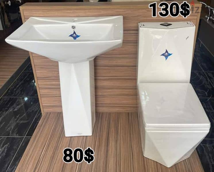 طقم حمام( مغسلة تعليق)bathroom toilet set wall hung sink 17