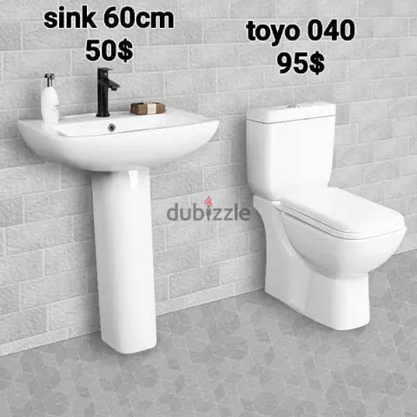 طقم حمام TOYO(كرسي + مغسلة) (bathroom toilet set (seat and sink 1