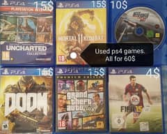Ps3 and ps4 games used + ps3 console m3addale