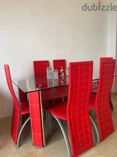 Stylish Red Dining Set
