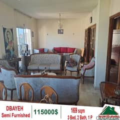 115000$!! Semi Furnished Apartment for sale in Dbayeh