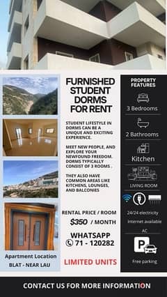furnished student dorms for rent