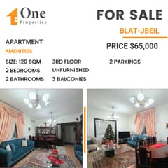 APARTMENT for SALE,in BLAT/JBEIL, with a mountain & sea view