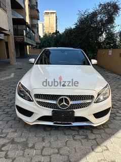Mercedes C 300 AMG-line 4matic 2016 white on black (clean carfax)