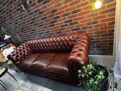 Leather Chesterfield  3 seats