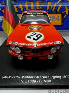 1/18 diecast BMW 3 CSL NIKI LAUDA Winner 1973 LIMITED