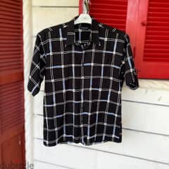 RISCATTO Black Vintage Patterned Shirt.