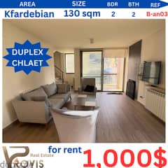 Duplex Chalet for rent in kfardebian/شاليه للايجار في كفرذبيان