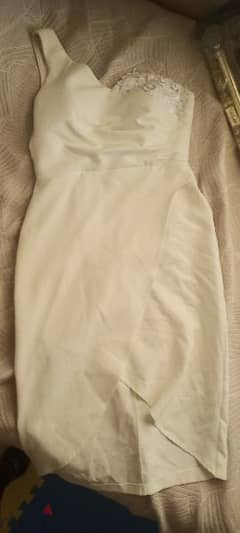 white classic dress used 1 time only clear
